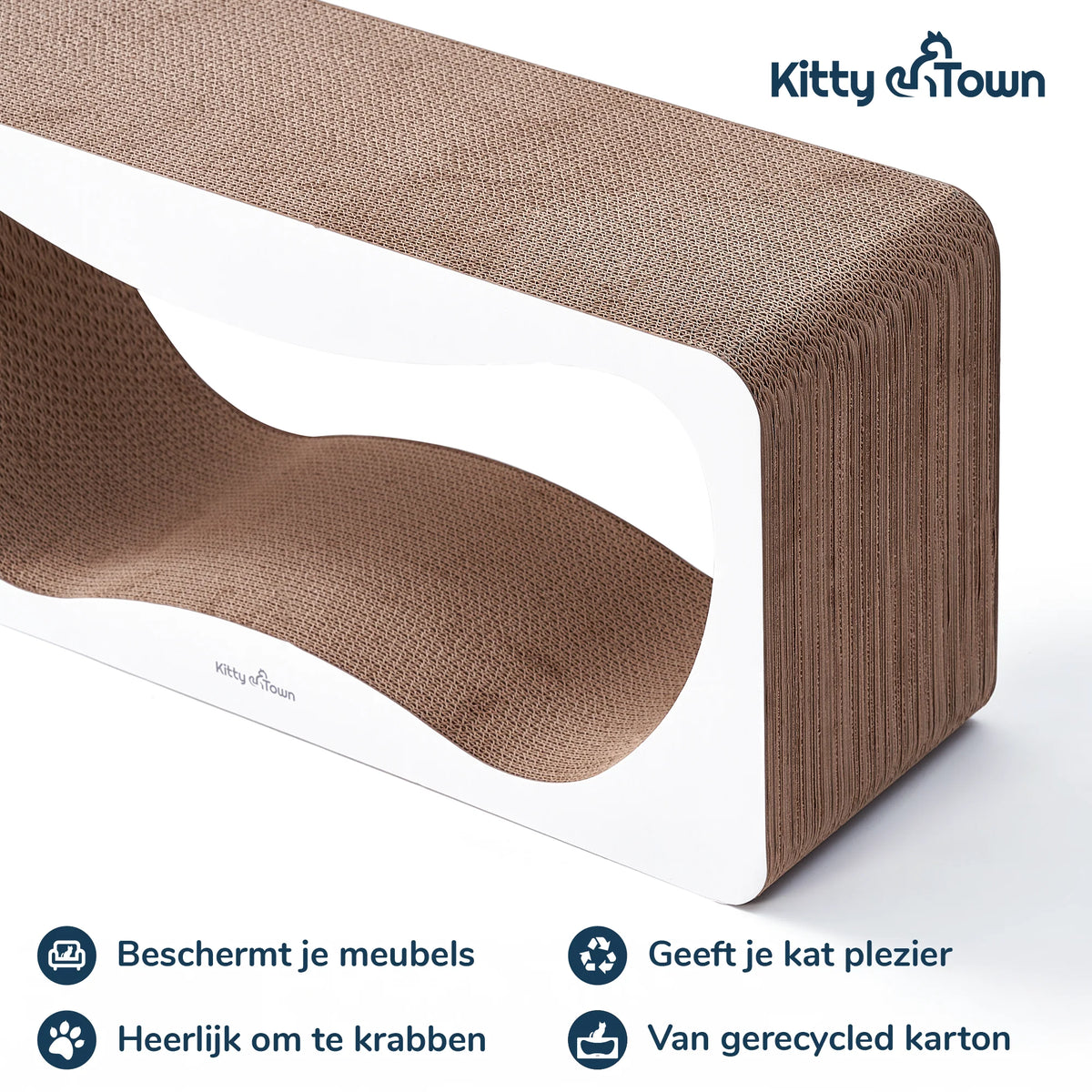 Luxe Krabsofa Kitty Town Luna XL – Krabkarton en Krabmeubel Licht