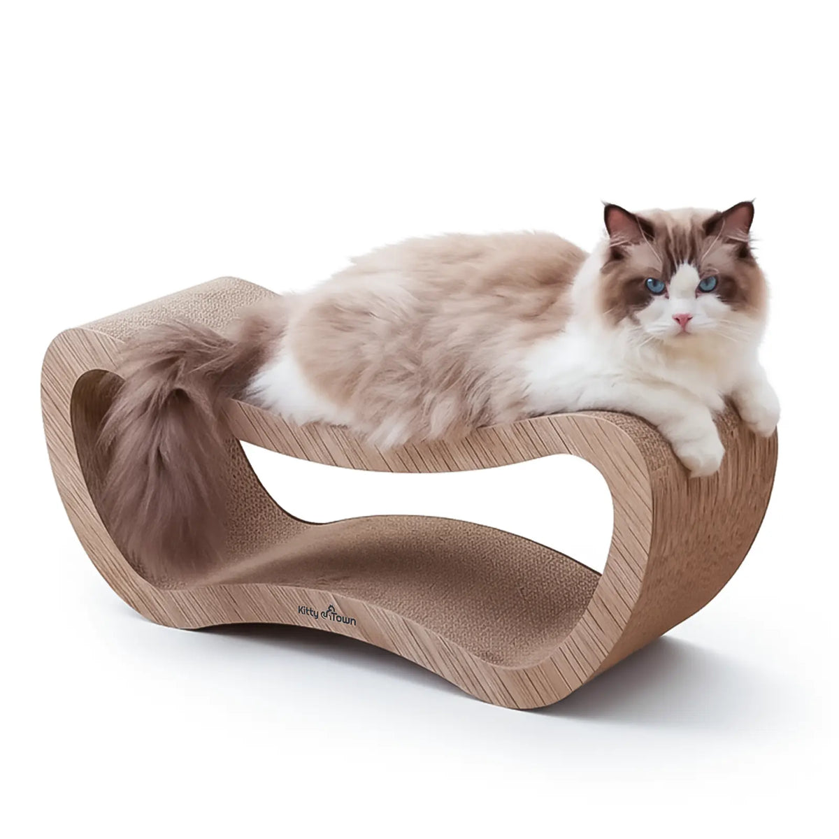 Kat op de Kitty Town Max L krabsofa hout