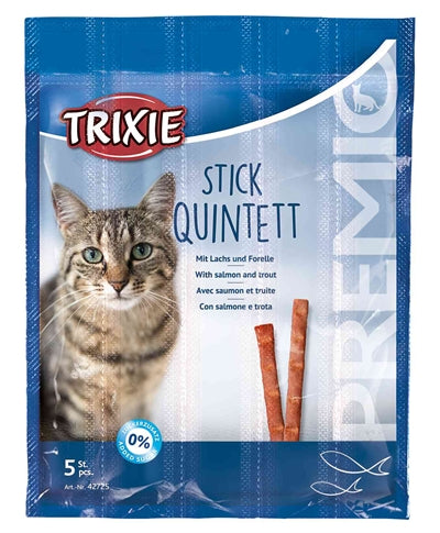 Trixie Premio Stick Quintett Zalm / Forel 5X5 Gr