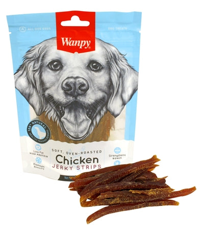 Wanpy Soft Oven-Roasted Chicken Jerky Strips 80 Gr