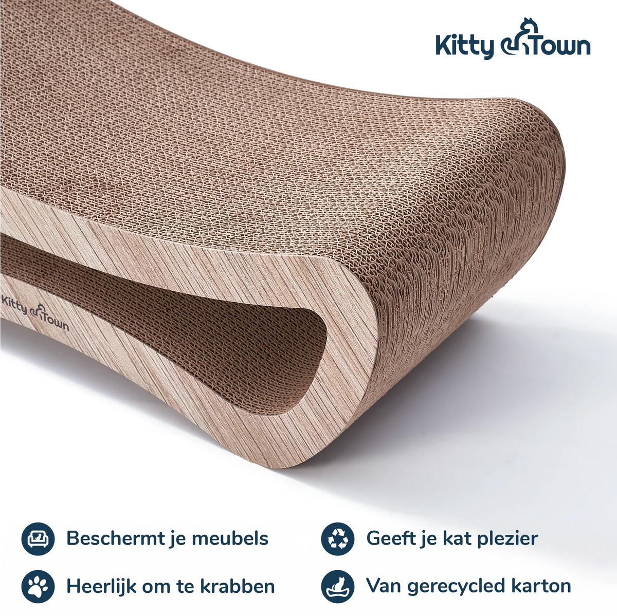 Luxe Krabsofa Kitty Town Leo Medium – Krabkarton en Krabmeubel Hout