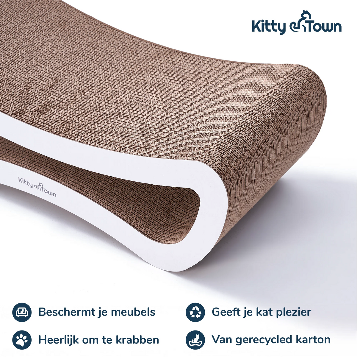 Luxe Krabsofa Kitty Town Leo Medium – Krabkarton en Krabmeubel Licht