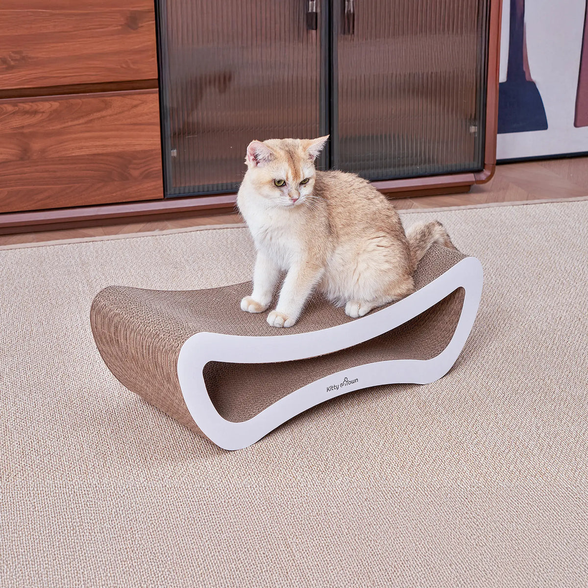Luxe Krabsofa Kitty Town Leo Medium – Krabkarton en Krabmeubel Licht