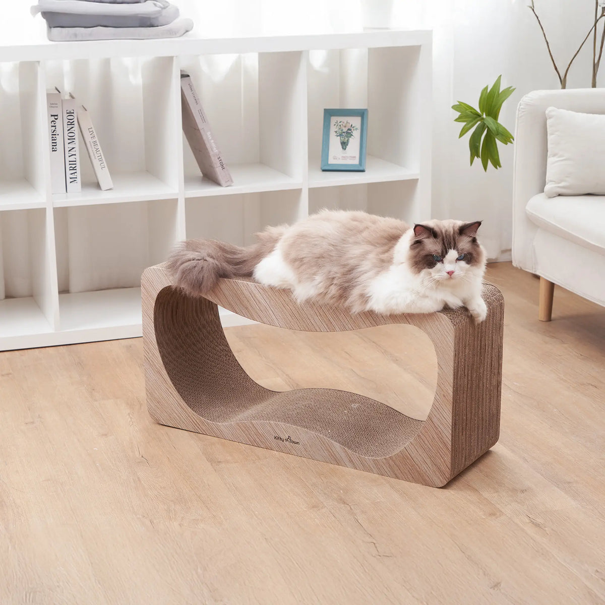 Luxe Krabsofa Kitty Town Luna XL – Krabkarton en Krabmeubel Hout