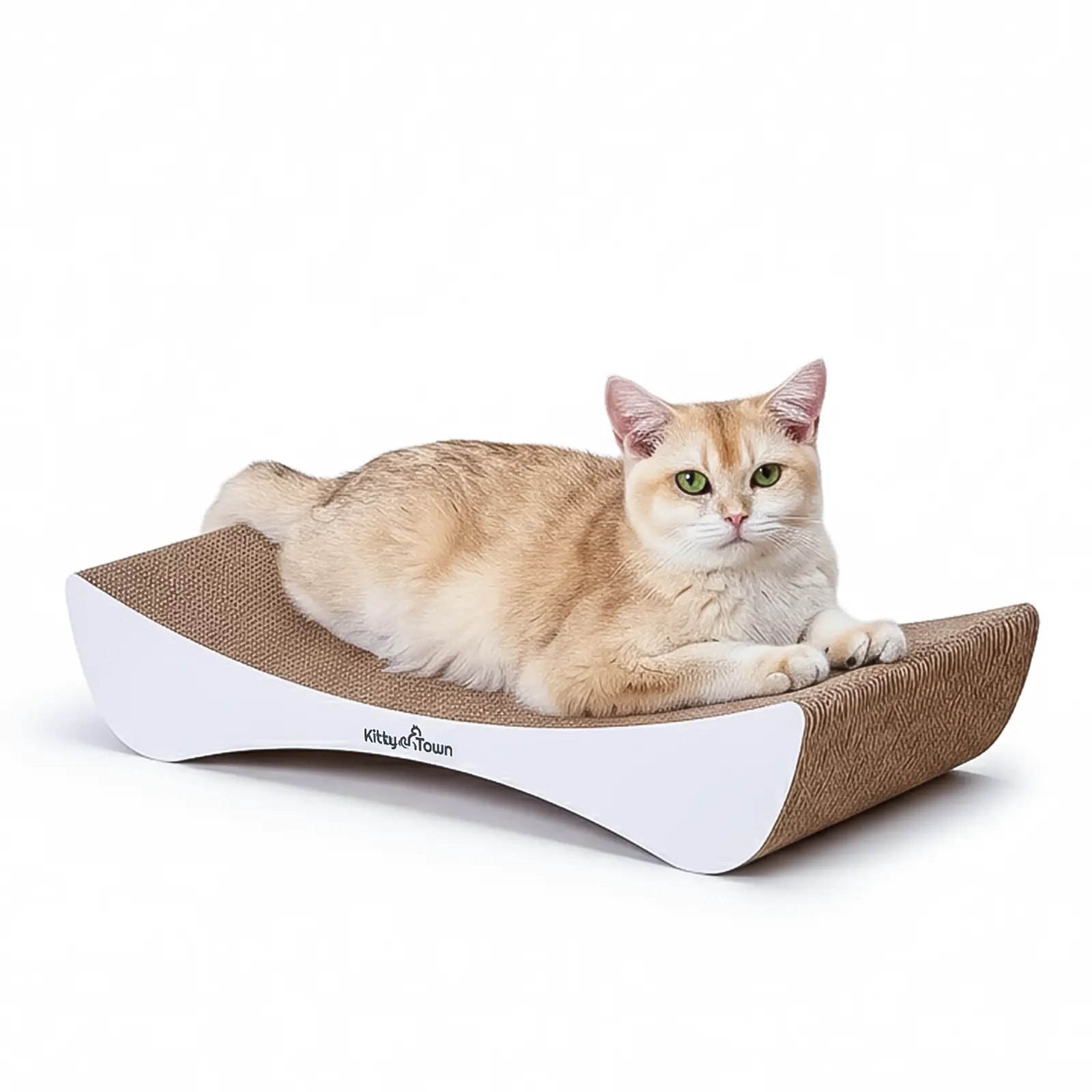 Luxe Krabsofa Kitty Town Mia Small Krabkarton wit met kat 3